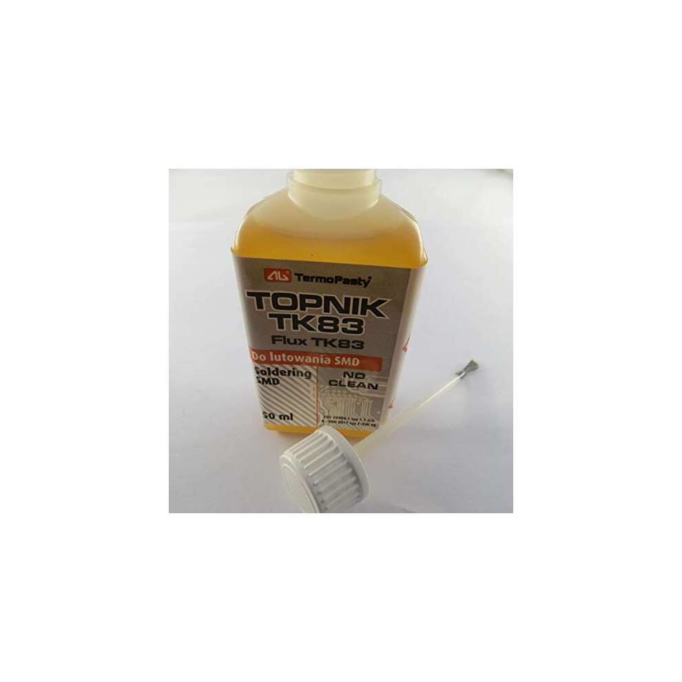 Unbekannt Flux Rosin Liquid With Brush; Soldering Tincture Bottle; 0.05 Litres; 24%; No Clean; Liquid. 7081252126536