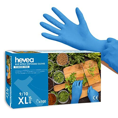 Hevea Disposable Nitrile Gloves, 1 X 100, Size XL