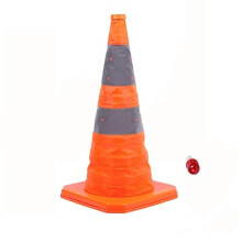 28'' inch Collapsible Traffic Safety Cones, 1 pcs Multi Purpose Pop-up Cones with LED Light and Reflective Collar, for Road Parking, Driving Practice