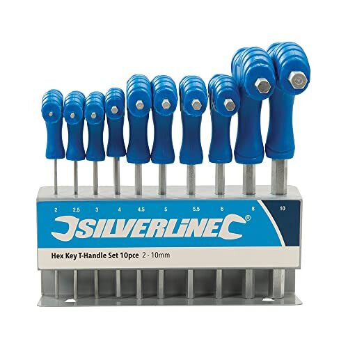 Silverline Silverline Hex Keys 10 Piece Set 2mm - 10mm T-Handle (323710) 1