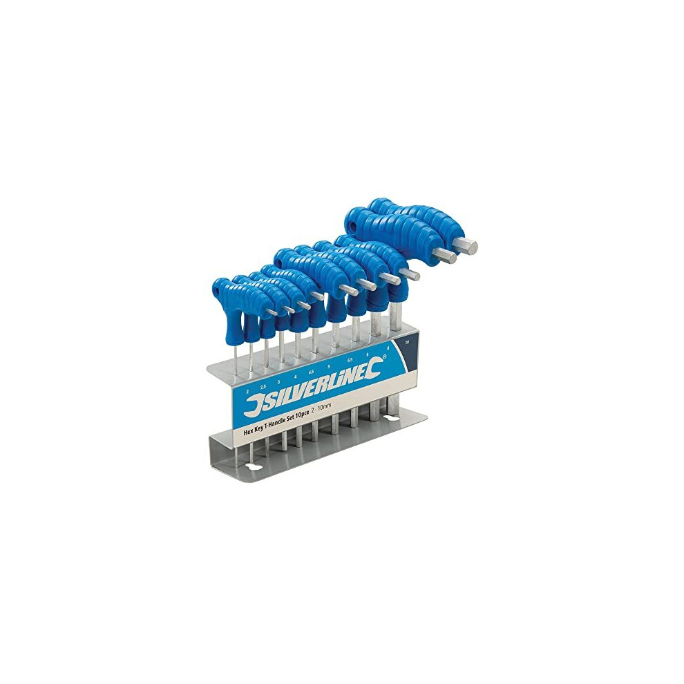 Silverline Hex Keys 10 Piece Set 2Mm - 10Mm T-Handle (323710)