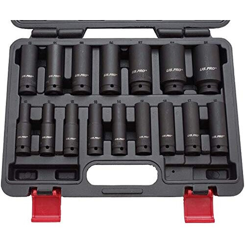 us pro US PRO 16PC 1/2'' Dr 6-Point European Deep Impact Socket Set B1340