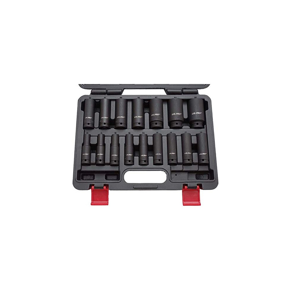 US PRO 16PC 1/2'' Dr 6-Point European Deep Impact Socket Set B1340