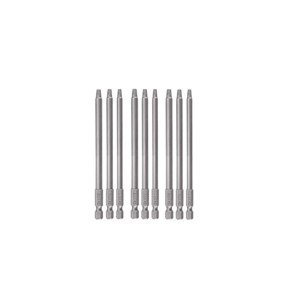 Gasea 3 Sets 100Mm 1/4-Inch Hex Shank Magnetic Square Head Screwdriver Bits Sq1 Sq2 Sq3 Square Drive Bit Set 603935160636