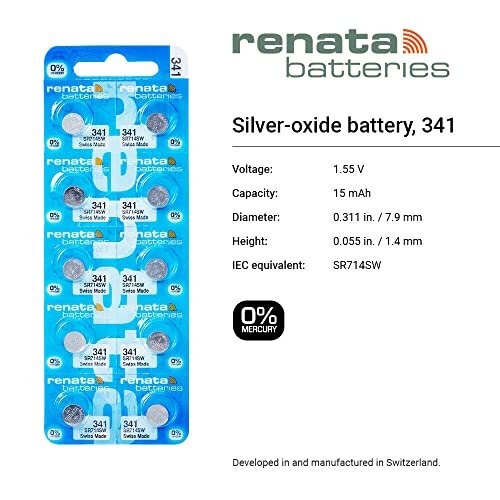 Renata 341 Watch Battery 1.55V(SR714SW) 1