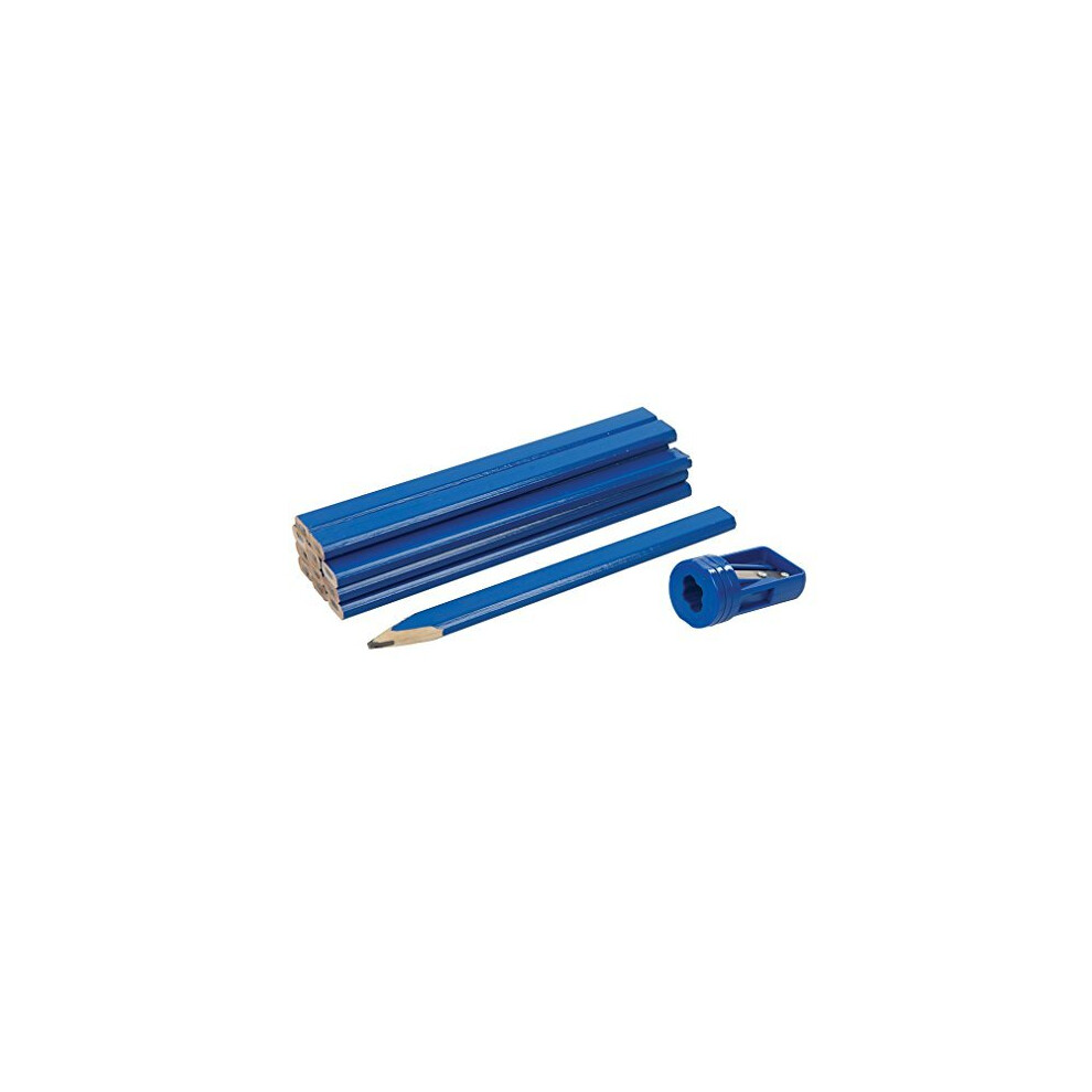 Silverline 250227 Carpenters Pencils and Sharpener Set 13pce 175 mm