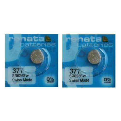 Two Renata 377 SR626SW Button Cell Batteries - 1.55V Watch Battery, 2-Pack