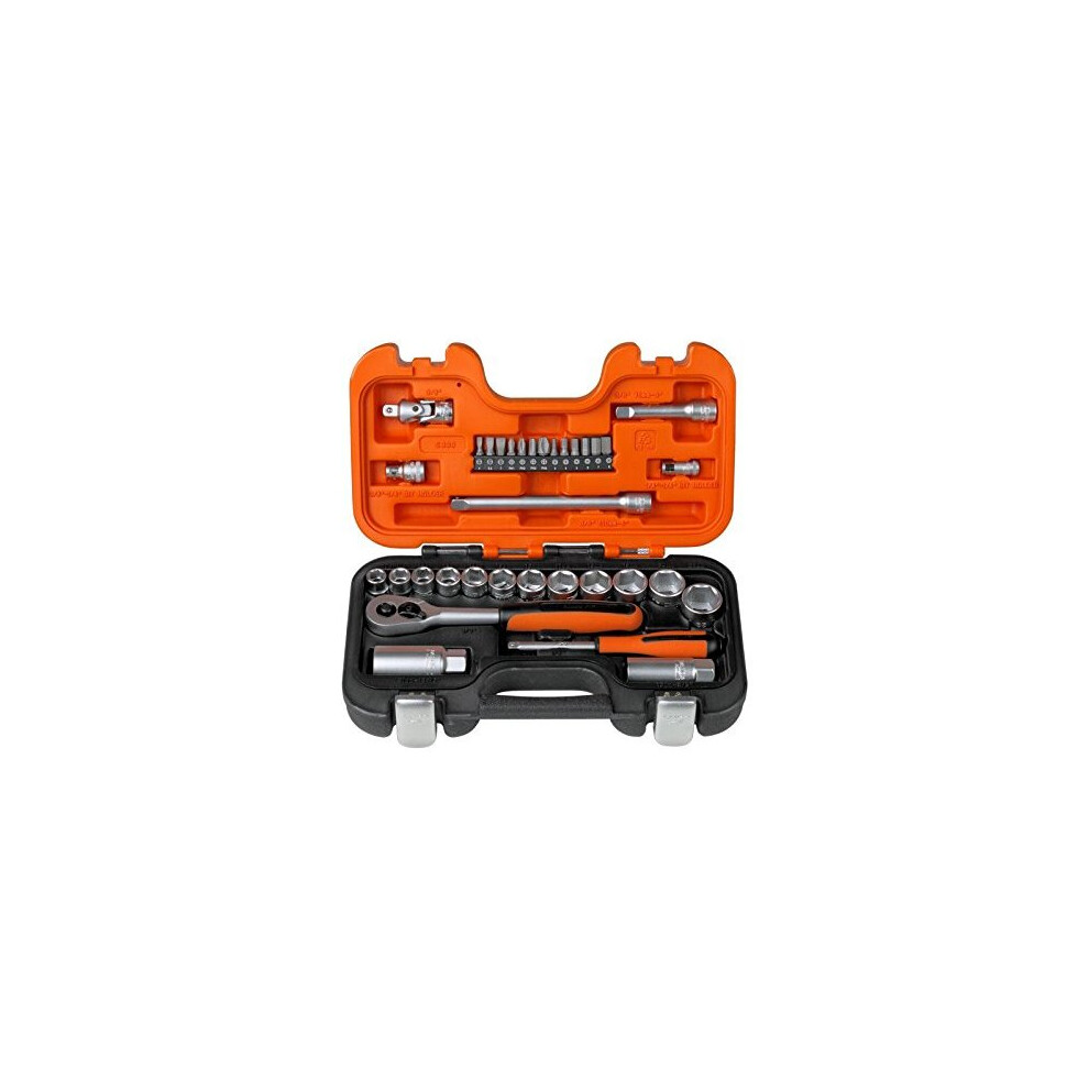 Bahco S330 Socket Set 34 Piece 1/4 And 3/8 Square Drive