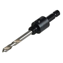 Starrett A1 Hole Saws Arbor - 14-30mm Screw Thread Hex Shank Arbor With 6.35mm High Speed Pilot Drill Bit - Quick Change Mandrel