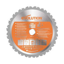 Evolution (R185TCT-20MS) - 185 mm Multi Material Mitre Saw Blade (AKA TCT Saw Blade, Metal Cutting Blade, Wood Blade) - Carbide Tipped Blade Cuts