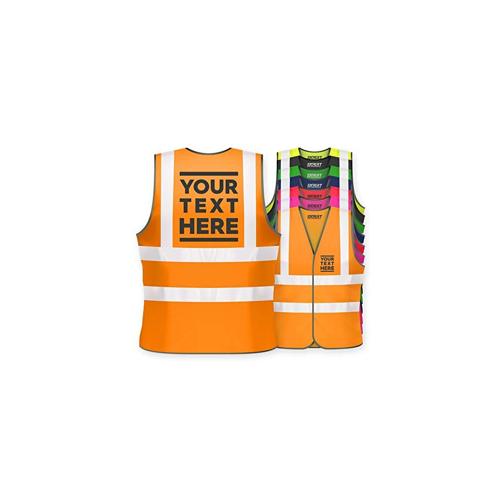 Hi Vis Personalised Vest Safety Reflective Waistcoat Security Hi Viz (3Xl, Orange) 5055710559299