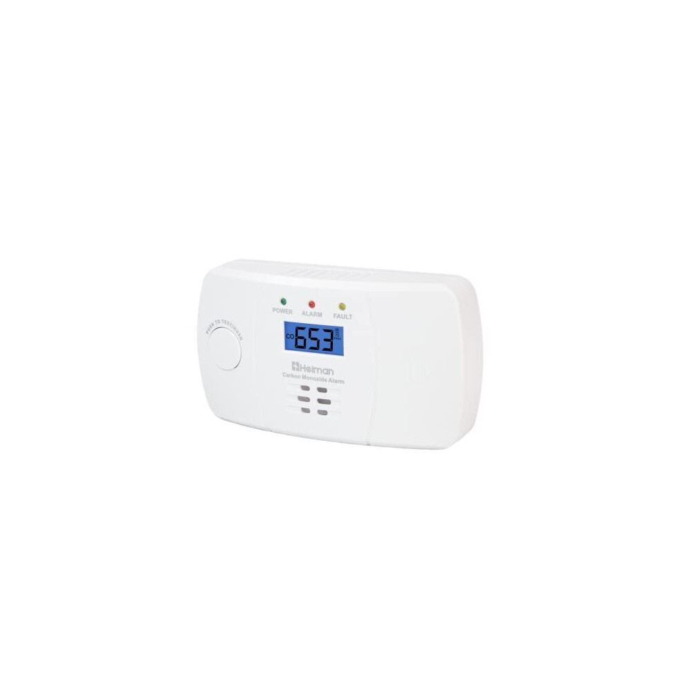 HEIMAN Carbon Monoxide Alarm Detector EN 50291 Certified, CO Alarm Detector, Battery Powered, 10 Year Sensor, 722ES (723)