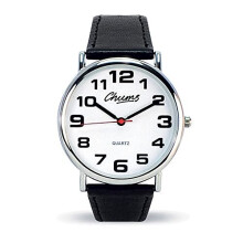Chums | Quality | Classic Watch Leather Strap Easy Read with Big Numbers Mens Or Ladies | Multi