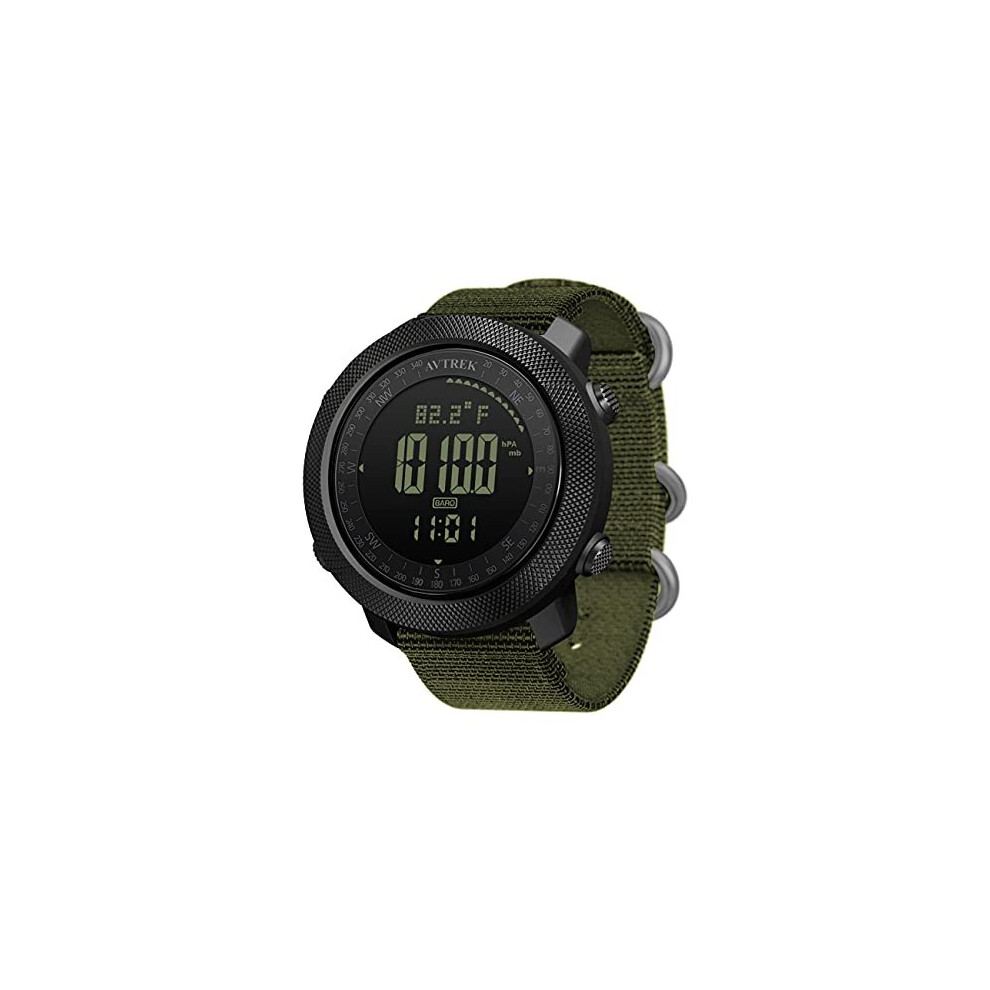 AVTREK Digital Sport Watches for Men Boys Army Military Compass Watches Outdoor Multifunction Waterproof Altimeter Pedometer Watches with Backlight