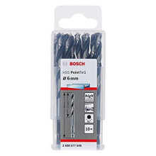 Bosch Professional 10pc PointTeQ Hex Drill Bit (for Metal, ?: 6.0 mm, Total Length: 98 mm, ??? Hex Shank, Accessory for Impact Drivers and Drill