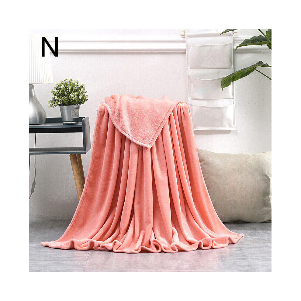 (Dark pink, 120x200cm) Coral Fleece Blanket Soft Luxury Warm Home Sofa Bed Throw Living Room