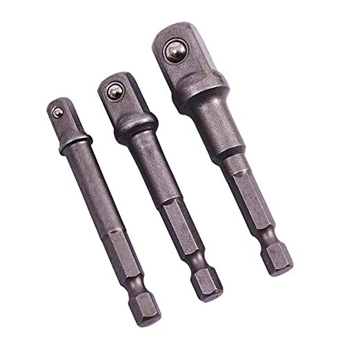 Amtech I5700 Socket Driver Set, Hex Extension Adapter, 3 Piece 1/4", 3/8" and 1/2", for Impact Driver
