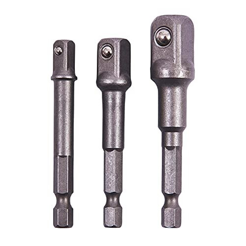 Amtech I5700 Socket Driver Set, Hex Extension Adapter, 3 Piece 1/4", 3/8" and 1/2", for Impact Driver 2