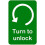 TURN TO UNLOCK ADHESIVE STICKER SIGN. For doors and knobs. (2 x Anticlockwise) 1