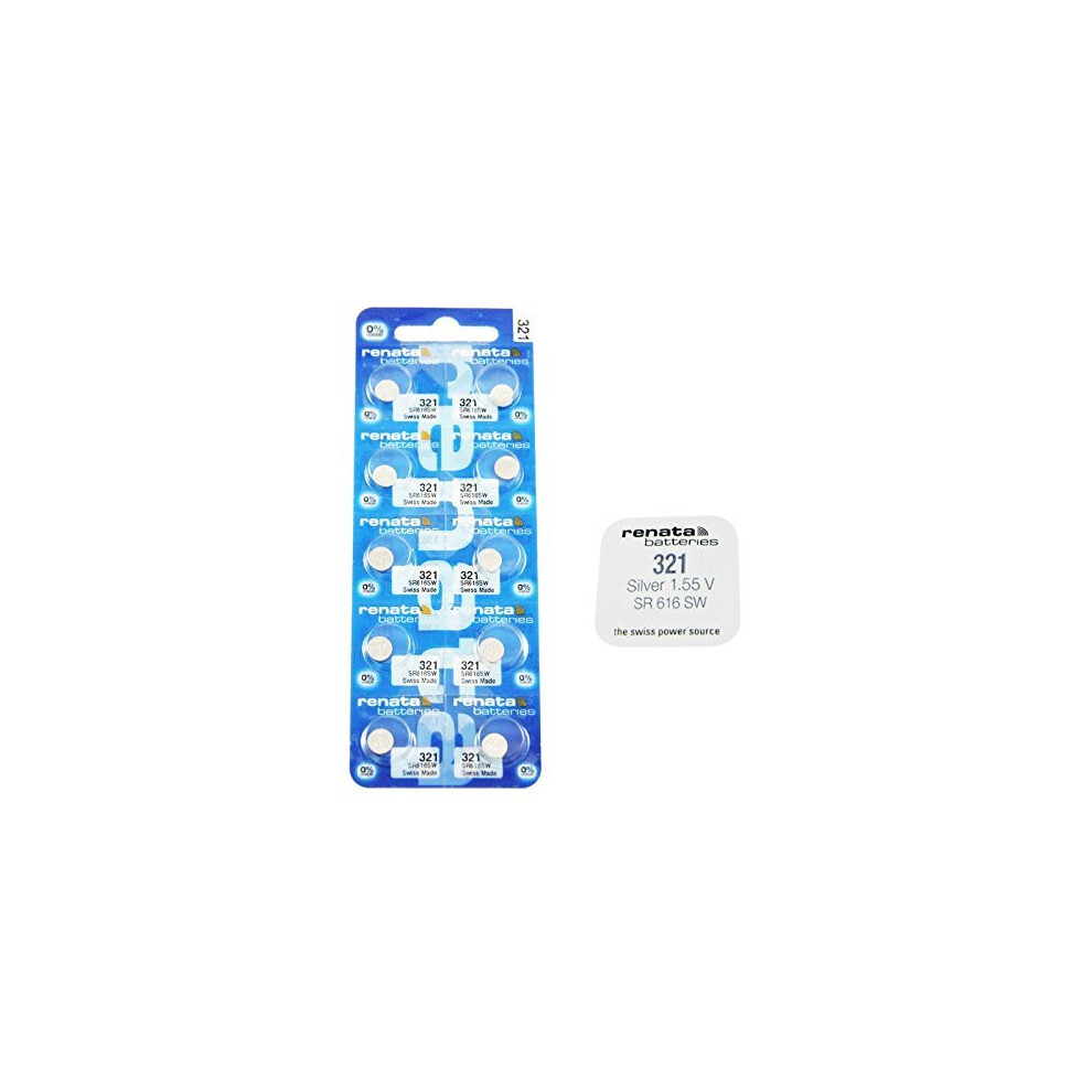 Renata 10 X 321 Swiss Made Watch Batteries (10)