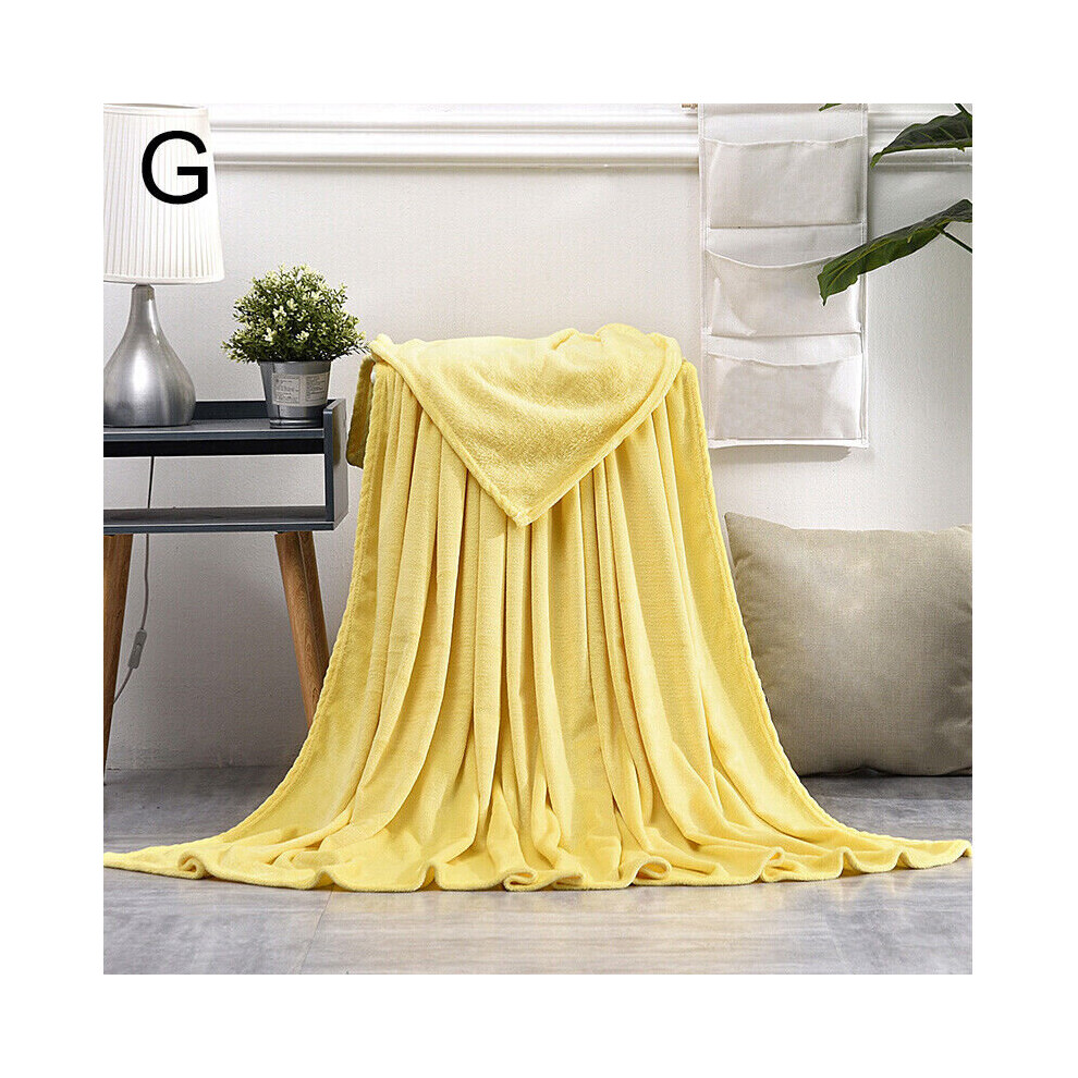(Yellow, 180x200cm) Coral Fleece Blanket Soft Luxury Warm Home Sofa Bed Throw Living Room-image-OPC-PBCSSRT-NEW