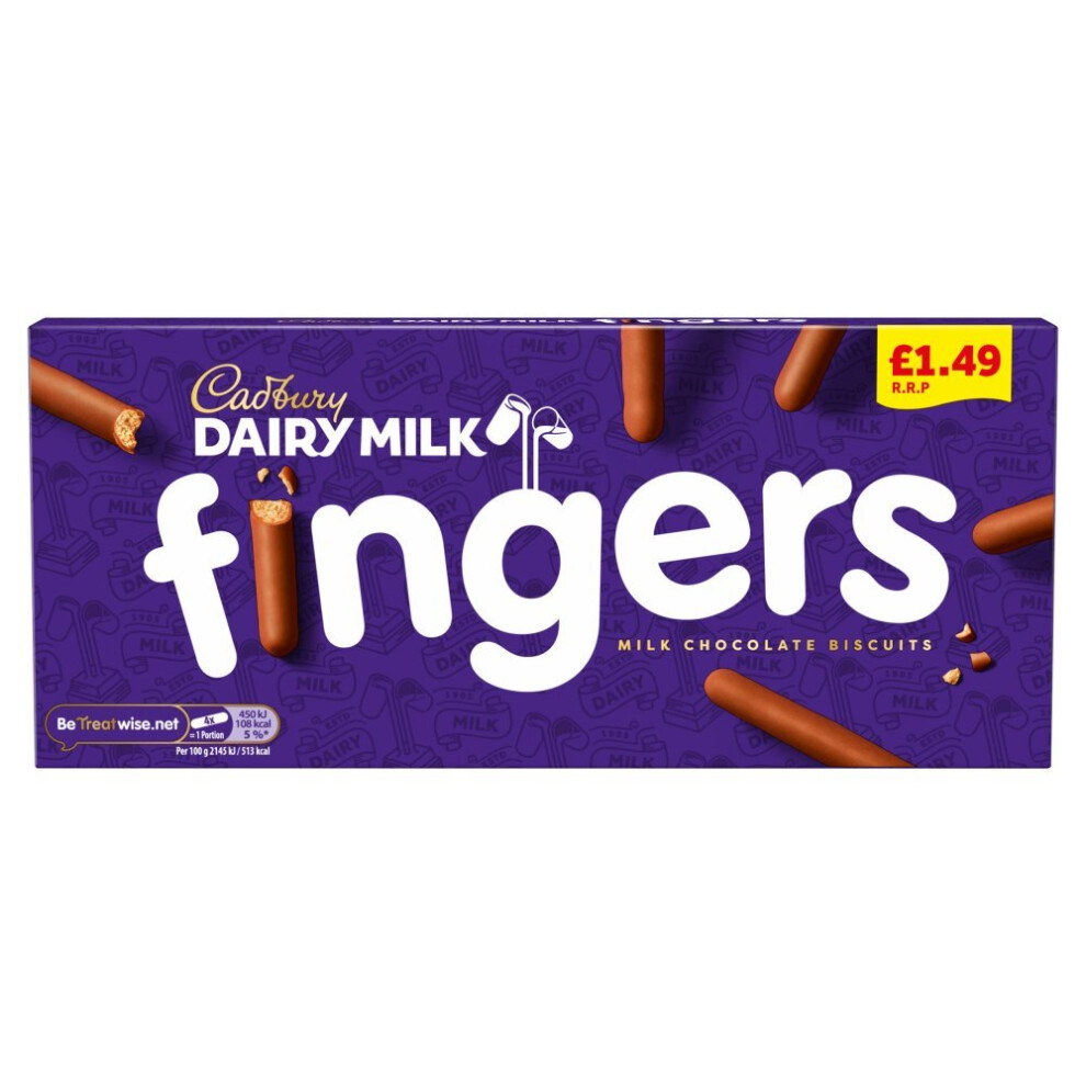 Cadbury Dairy Milk Fingers 114g (Pack of 12)