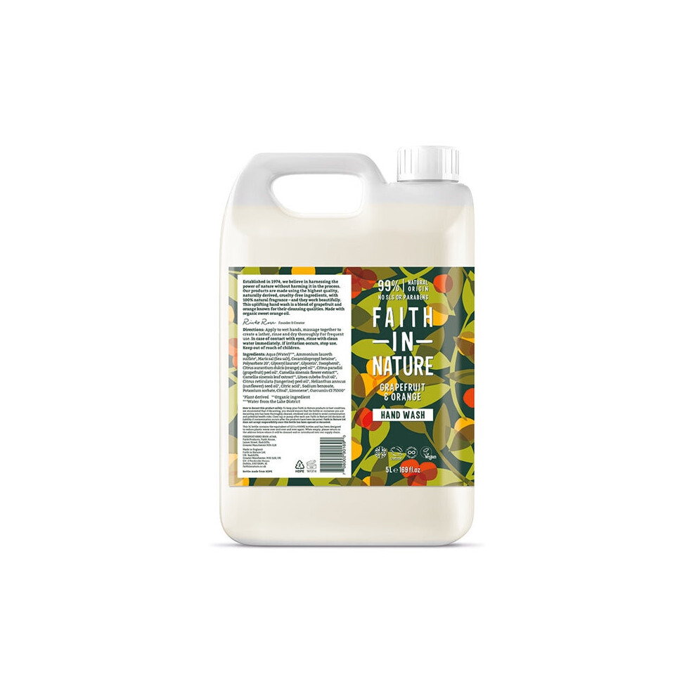 Faith in Nature Grapefruit & Orange Hand Wash 5L