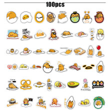 100pcs Gudetama Egg Sticker Waterproof Reusable Graffiti Luggage Decorate  Kids