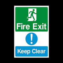 Fire Exit Keep Clear Sticker/Self Adhesive Sign - Fire/Emergency/Exit/Alarm/Push/Extinguisher (MISC13)