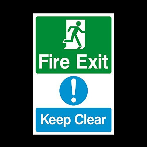Fire Exit Keep Clear Sticker/Self Adhesive Sign - Fire/Emergency/Exit/Alarm/Push/Extinguisher (MISC13)