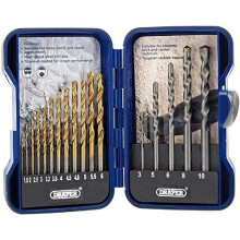Draper 18551 Combined HSS and Masonry Drill Bit Set, Blue, 17 Pcs