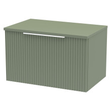 Regis Fluted Wall Hung Green Countertop Vanity Unit - 600mm