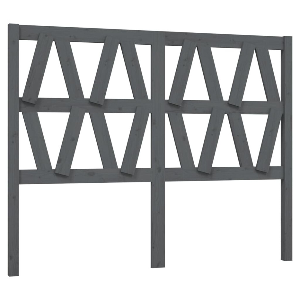 Vidaxl (Grey, 146 X 4 X 100 Cm) Bed Headboard Home Bedroom Decorative Bed Header Panel Solid Wood Pine