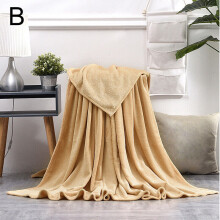 (Camel, 150x200cm) Coral Fleece Blanket Soft Luxury Warm Home Sofa Bed Throw Living Room