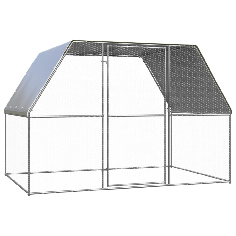 vidaXL Outdoor Chicken Cage Galvanised Steel Chicken Coop Run Hen House Unit