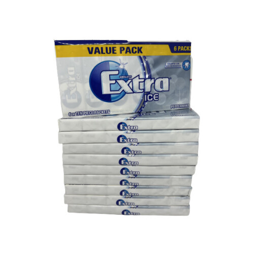 wrigleys extra ice peppermint chewing gum x 60 (10 Packs of 6) SEE ...