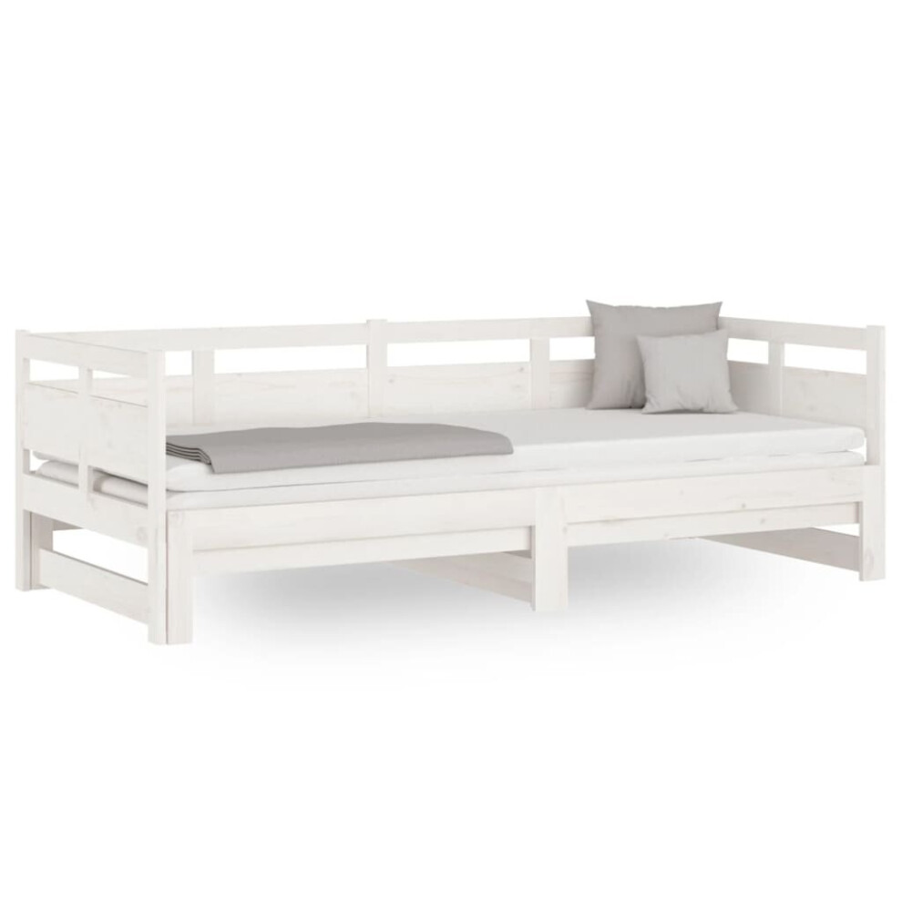 (white, 90 x 190 cm) vidaXL Solid Wood Pine Pull-out Day Bed Wooden Sofa Bed Multi Colours/Sizes