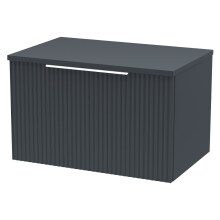 Regis Fluted Wall Hung Anthracite Countertop Vanity Unit - 600mm