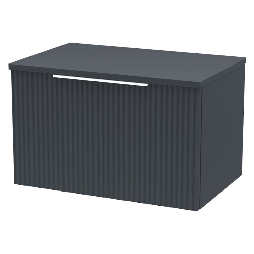 Regis Fluted Wall Hung Anthracite Countertop Vanity Unit - 600mm