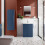 Regis Fluted Freestanding Blue Vanity Unit - 600mm 2