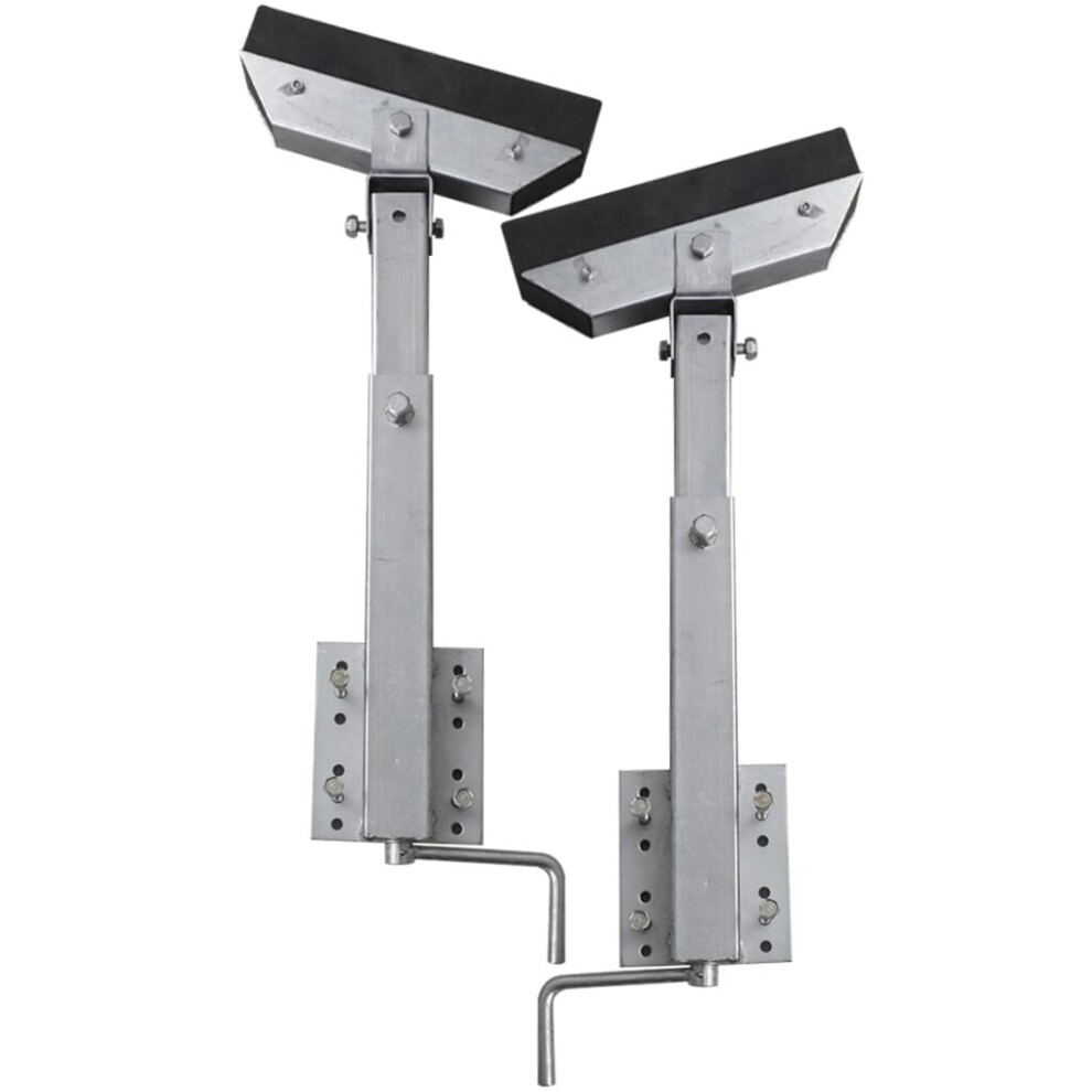 Vidaxl Boat Trailer Solid Bar Bow Support Set Of 2 63-88Cm Cargo Holder Jack