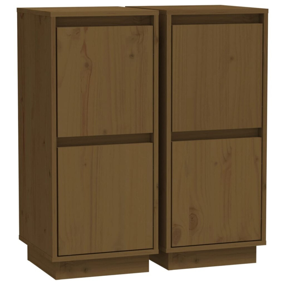 (honey brown, 2) vidaXL 1/2x Solid Wood Pine Sideboard Side Storage Door Cabinet Multi Colours