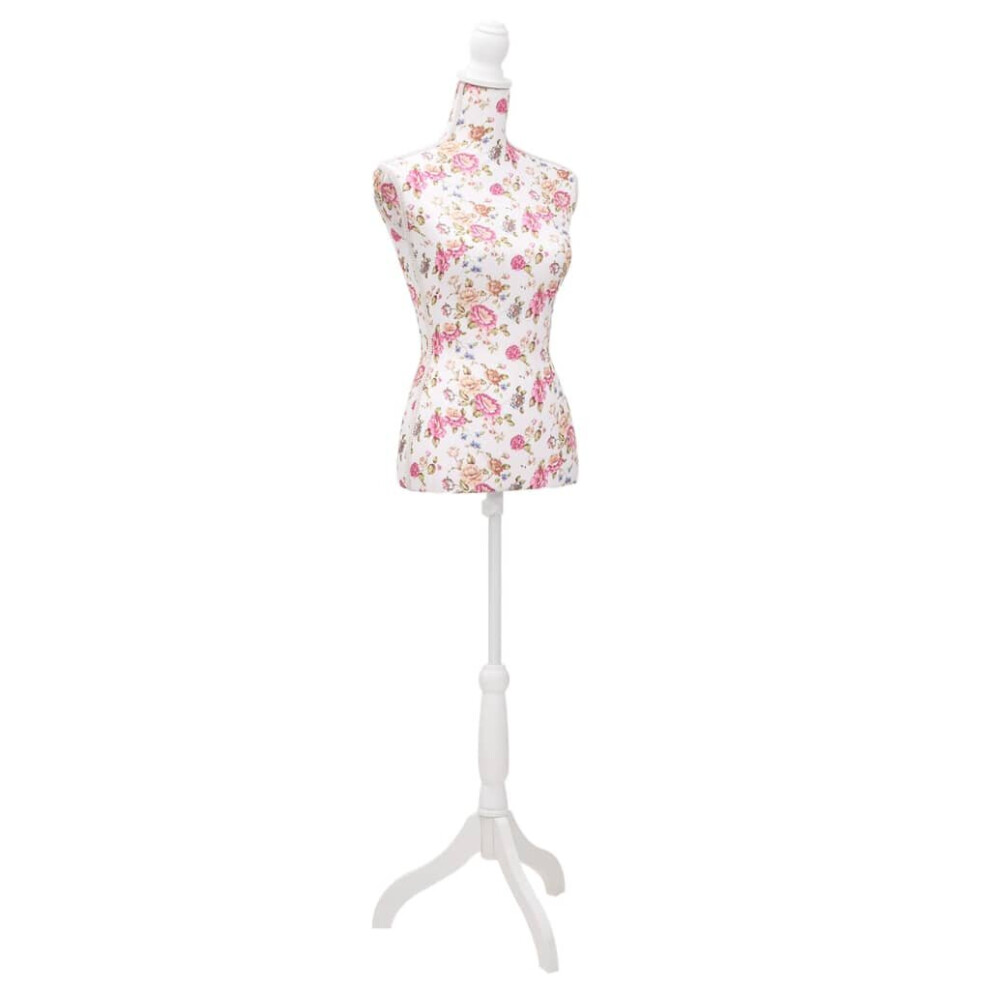 Vidaxl Ladies Bust Display Mannequin Cotton With Rose Tailor Cloth Model White