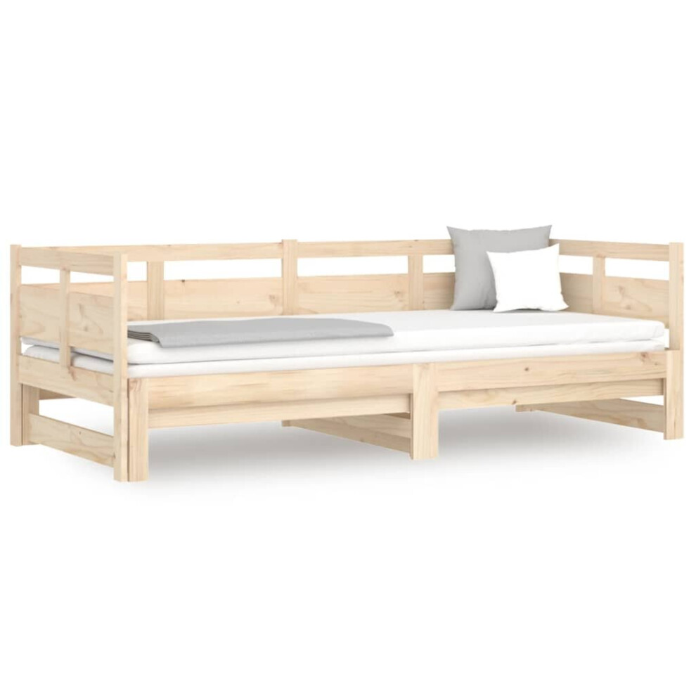 Vidaxl (Brown, 80 X 200 Cm) Solid Wood Pine Pull-Out Day Bed Wooden Sofa Bed Multi Colours/Sizes
