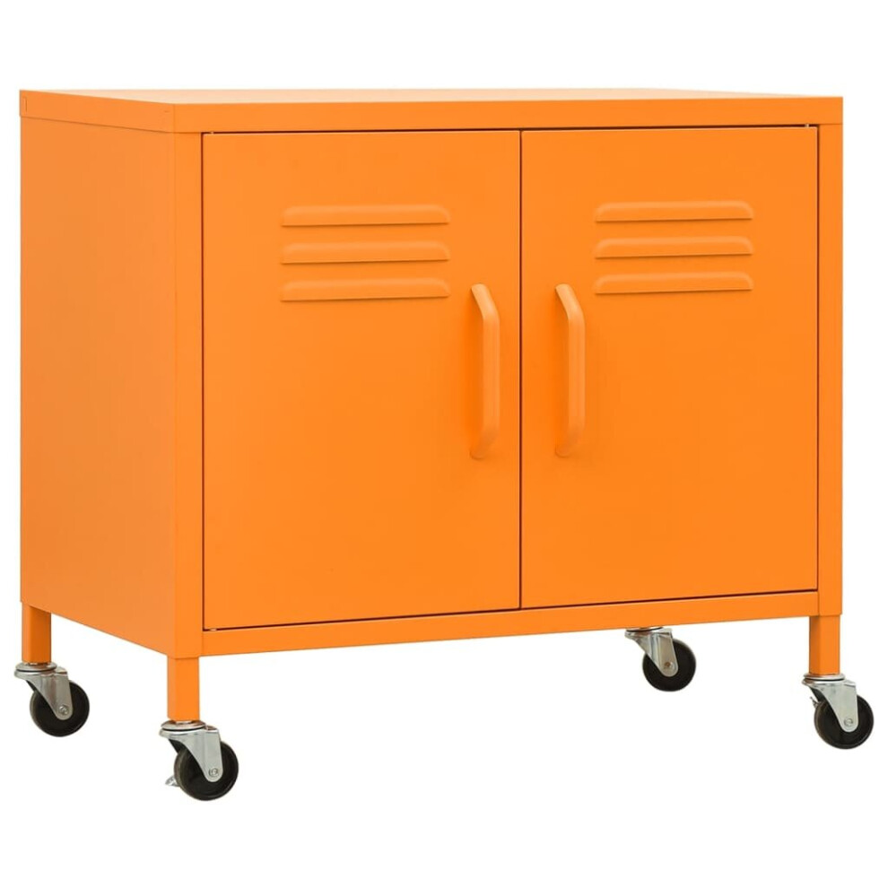 vidaXL Storage Cabinet Orange Steel Home Sideboard Cupboard Display Cabinet