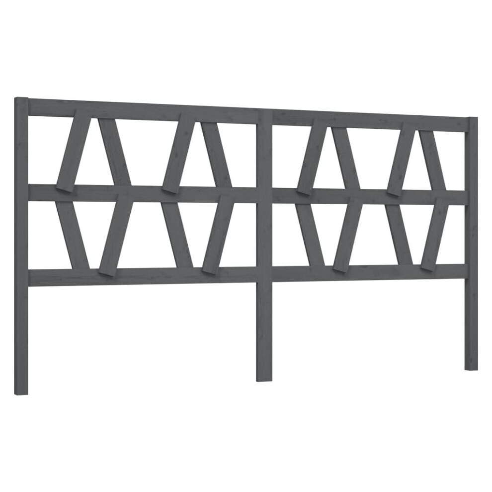 Vidaxl (Grey, 206 X 4 X 100 Cm) Bed Headboard Home Bedroom Decorative Bed Header Panel Solid Wood Pine