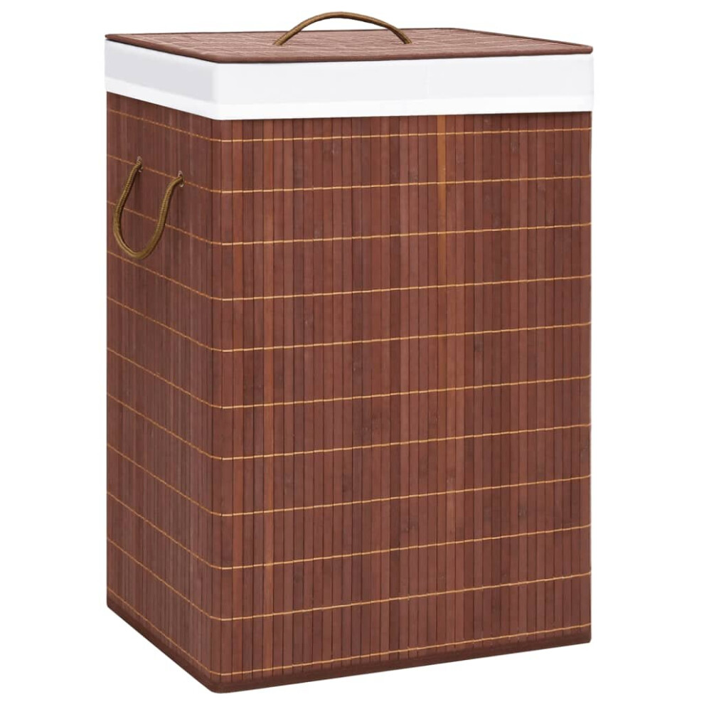 New Vidaxl Bamboo Laundry Basket 72L Home Washing Clothes Hamper Storage Bin Brown 320747