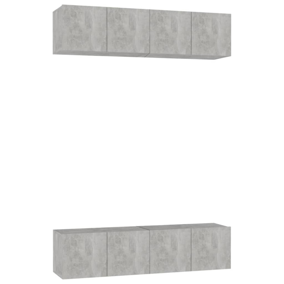Vidaxl 4X Tv Cabinets Concrete Engineered Wood Hanging Tv Stand Cabinet Grey