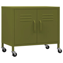 vidaXL Storage Cabinet Olive Green Steel Sideboard Cupboard Display Cabinet