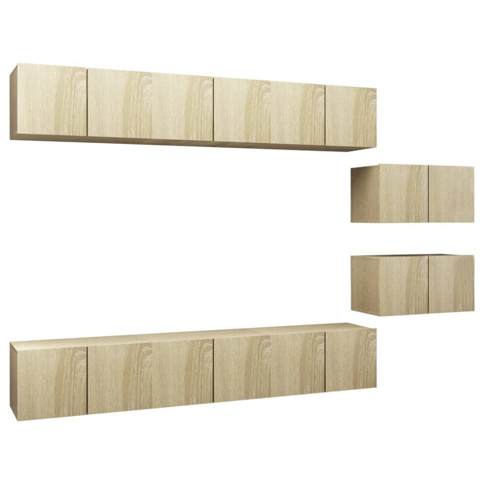 Vidaxl 8X Tv Cabinets Sonoma Oak Engineered Wood Hanging Hanging Tv Stand